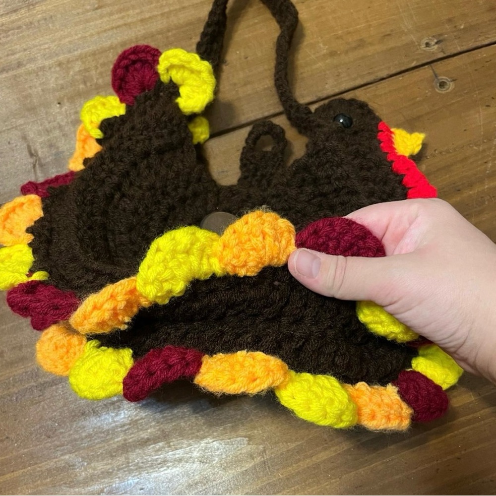Handmade Crochet Turkey Thanksgiving Purse - Picture 3 of 4
